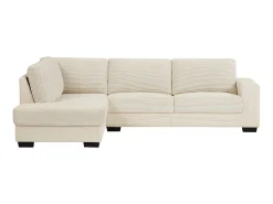 Sofá rinconera izquierda de pana beige MESETA