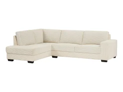 Sofá rinconera izquierda de pana beige MESETA