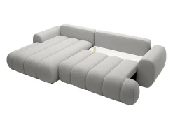 Sofá rinconera izquierda de tela gris claro 4 plazas FRIDORA