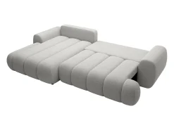 Sofá rinconera izquierda de tela gris claro 4 plazas FRIDORA