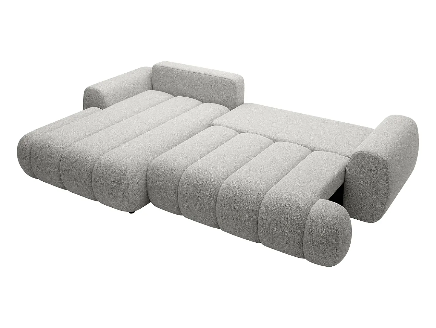 Sofá rinconera izquierda de tela gris claro 4 plazas FRIDORA