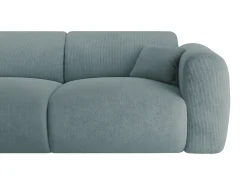 Sofá rinconera izquierda de pana azul design POGNI de Maison Céphy