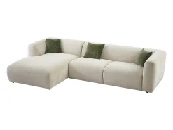 Sofá rinconera izquierda de tela beige estilo contemporáneo TANCAVO