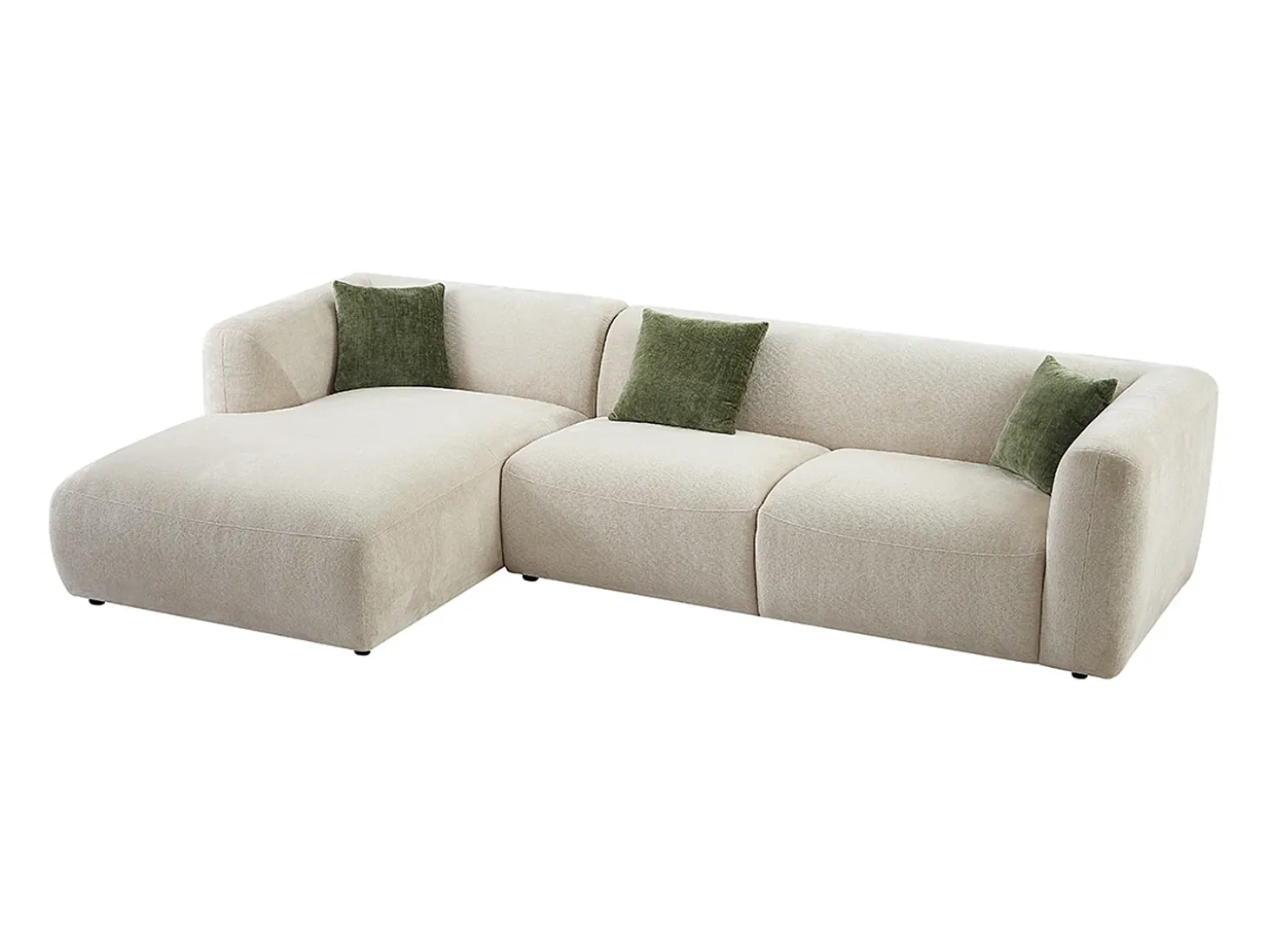 Sofá rinconera izquierda de tela beige estilo contemporáneo TANCAVO