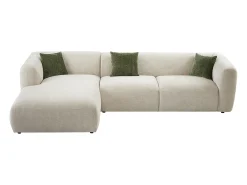 Sofá rinconera izquierda de tela beige estilo contemporáneo TANCAVO