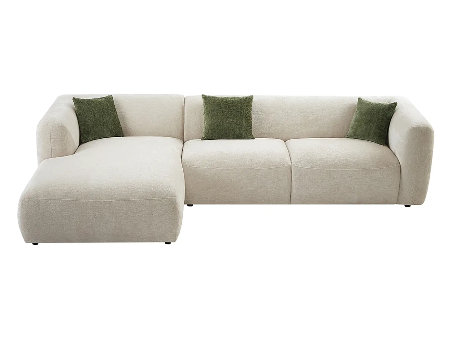 Sofá rinconera izquierda de tela beige estilo contemporáneo TANCAVO