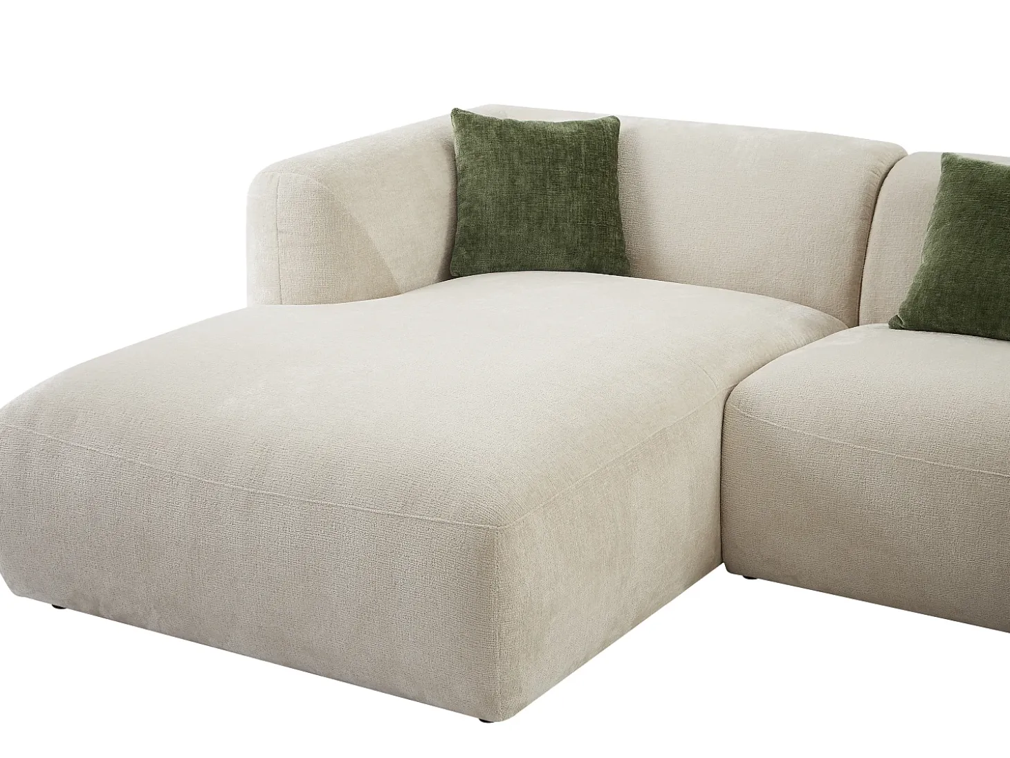 Sofá rinconera izquierda de tela beige estilo contemporáneo TANCAVO