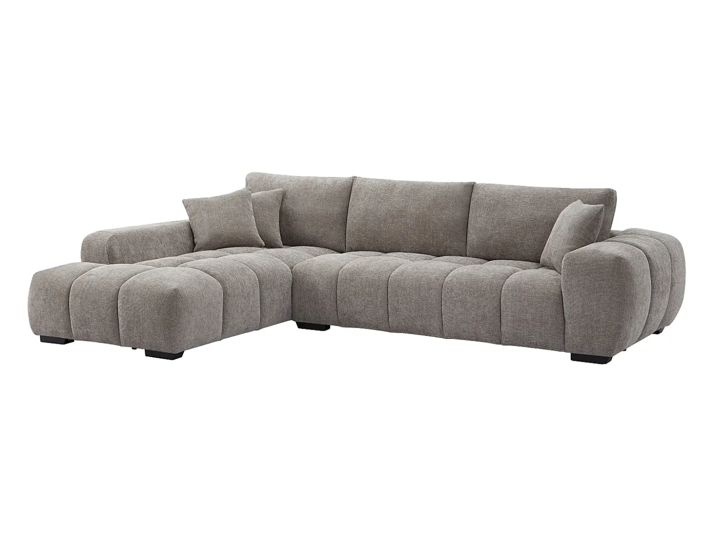 Sofá rinconera izquierda de tela color gris BERENIA