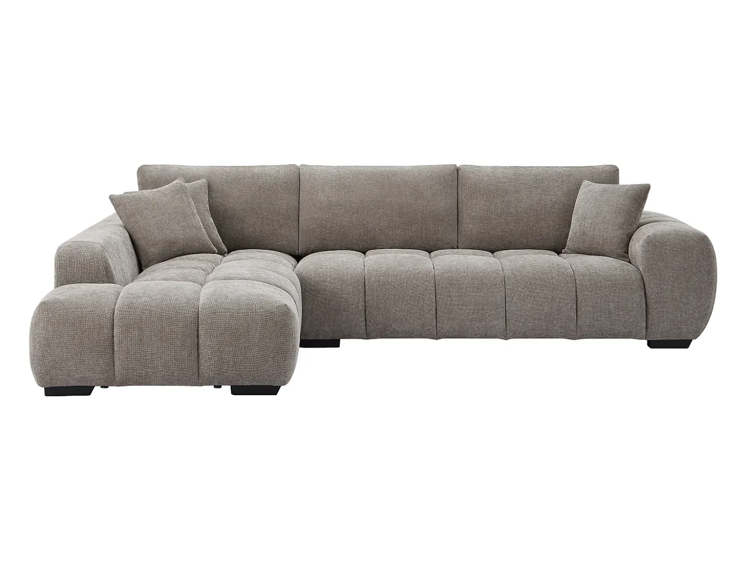 Sofá rinconera izquierda de tela color gris BERENIA