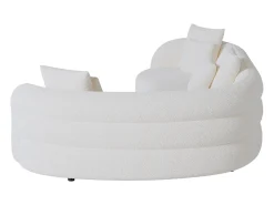 Sofá rinconera izquierda en tela bouclé blanco LAPIOTA de Maison Céphy