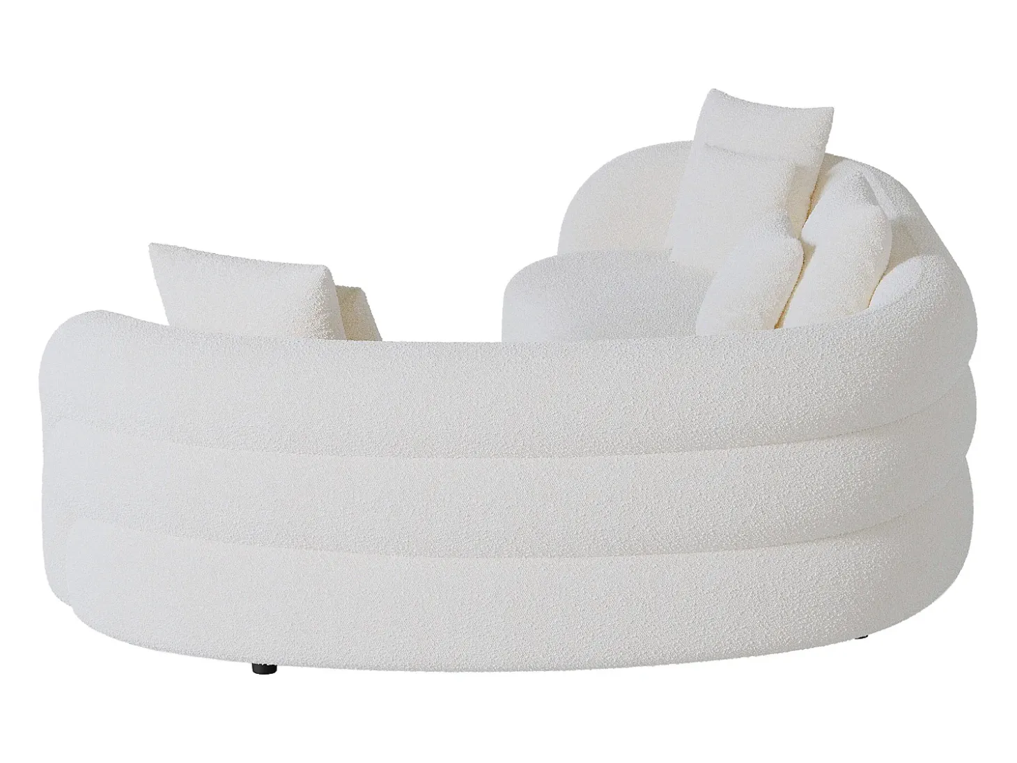 Sofá rinconera izquierda en tela bouclé blanco LAPIOTA de Maison Céphy