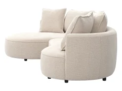 Sofá rinconera izquierda en chenilla beige CEPRANO de Maison Céphy