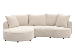 Sofá rinconera izquierda en chenilla beige CEPRANO de Maison Céphy