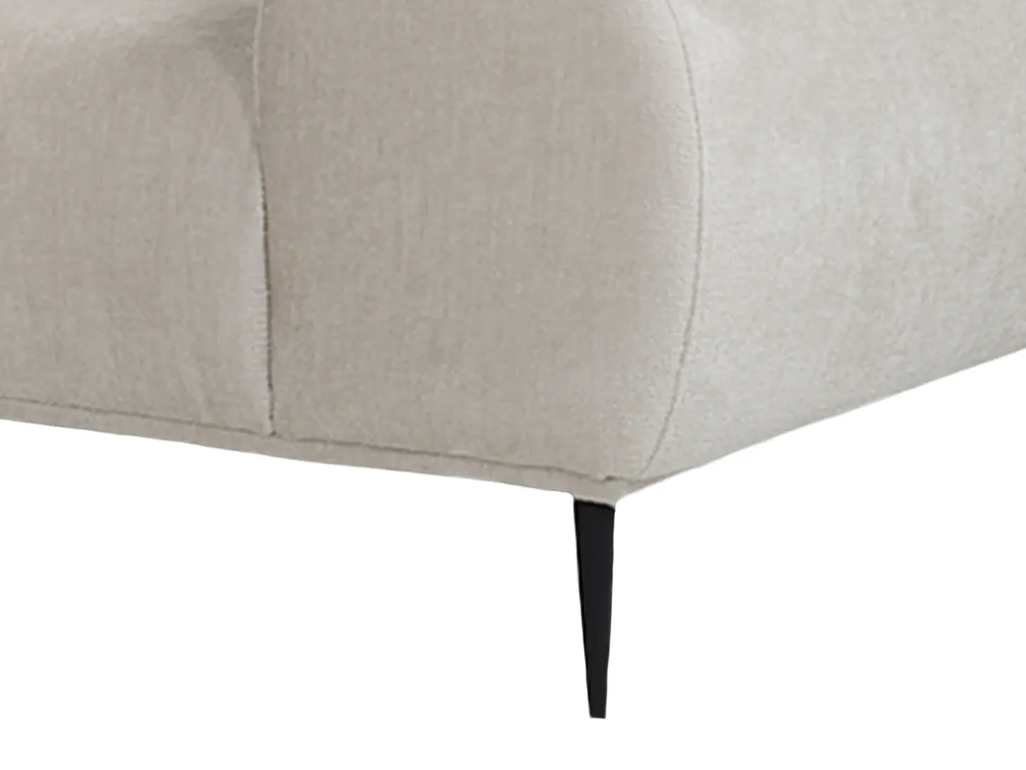 Sofá rinconera izquierda en chenilla beige 5 plazas MALIADA