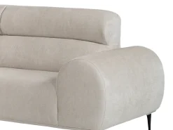 Sofá rinconera izquierda en chenilla beige 5 plazas MALIADA