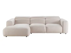 Sofá rinconera izquierda en tela jaspeada beige NELORIM
