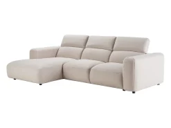 Sofá rinconera izquierda en tela jaspeada beige NELORIM
