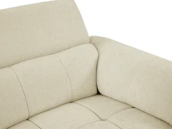 Sofá rinconera izquierda relax eléctrico de tela beige efecto acolchado MOLPICA