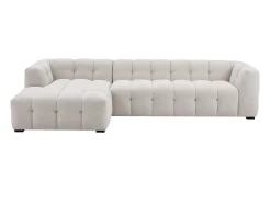 Sofá rinconera izquierda y chaise longe de tela beige DILOME de Pascal Morabito