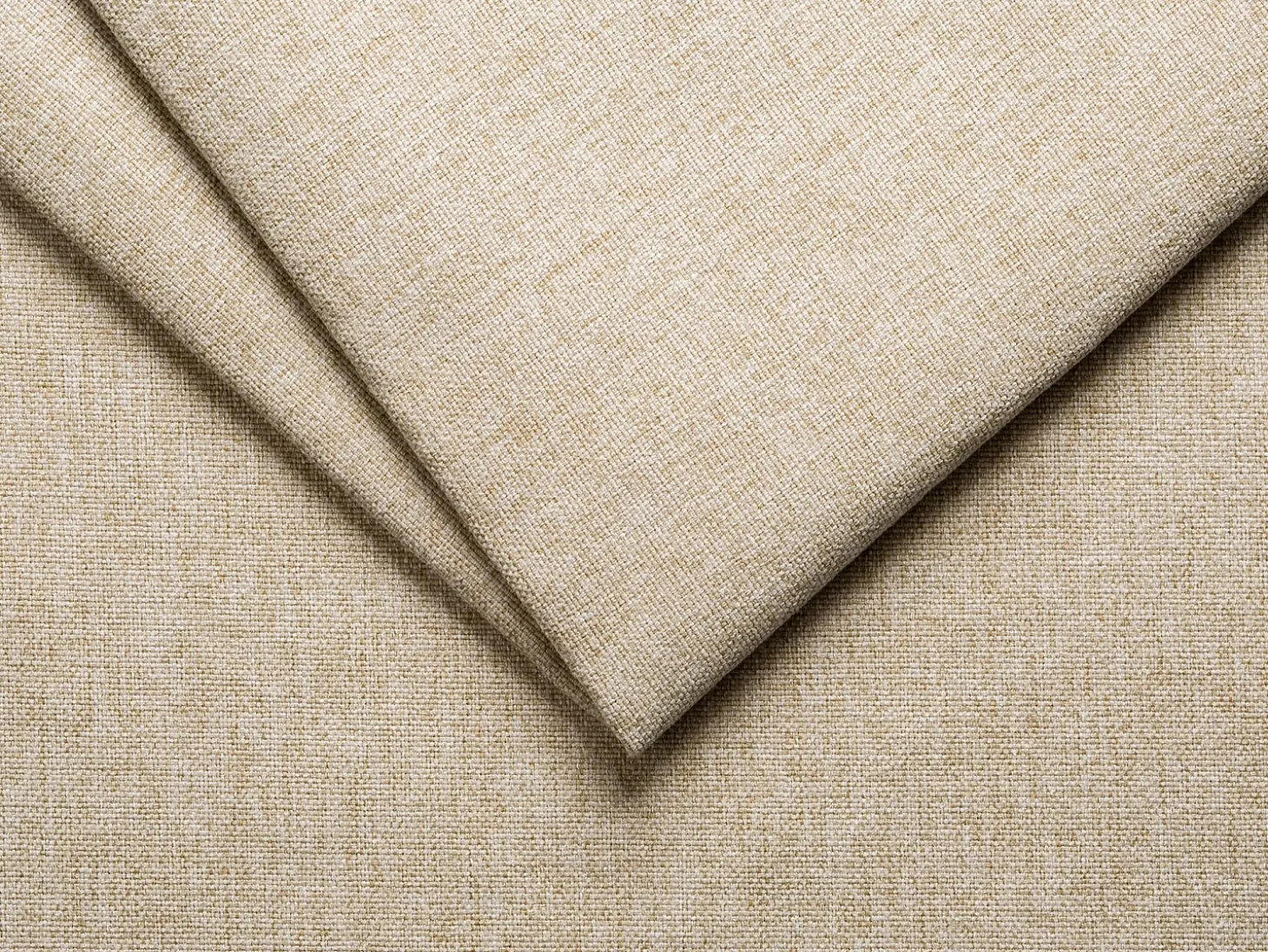 Sofá rinconera panorámico de tela beige NESSARO
