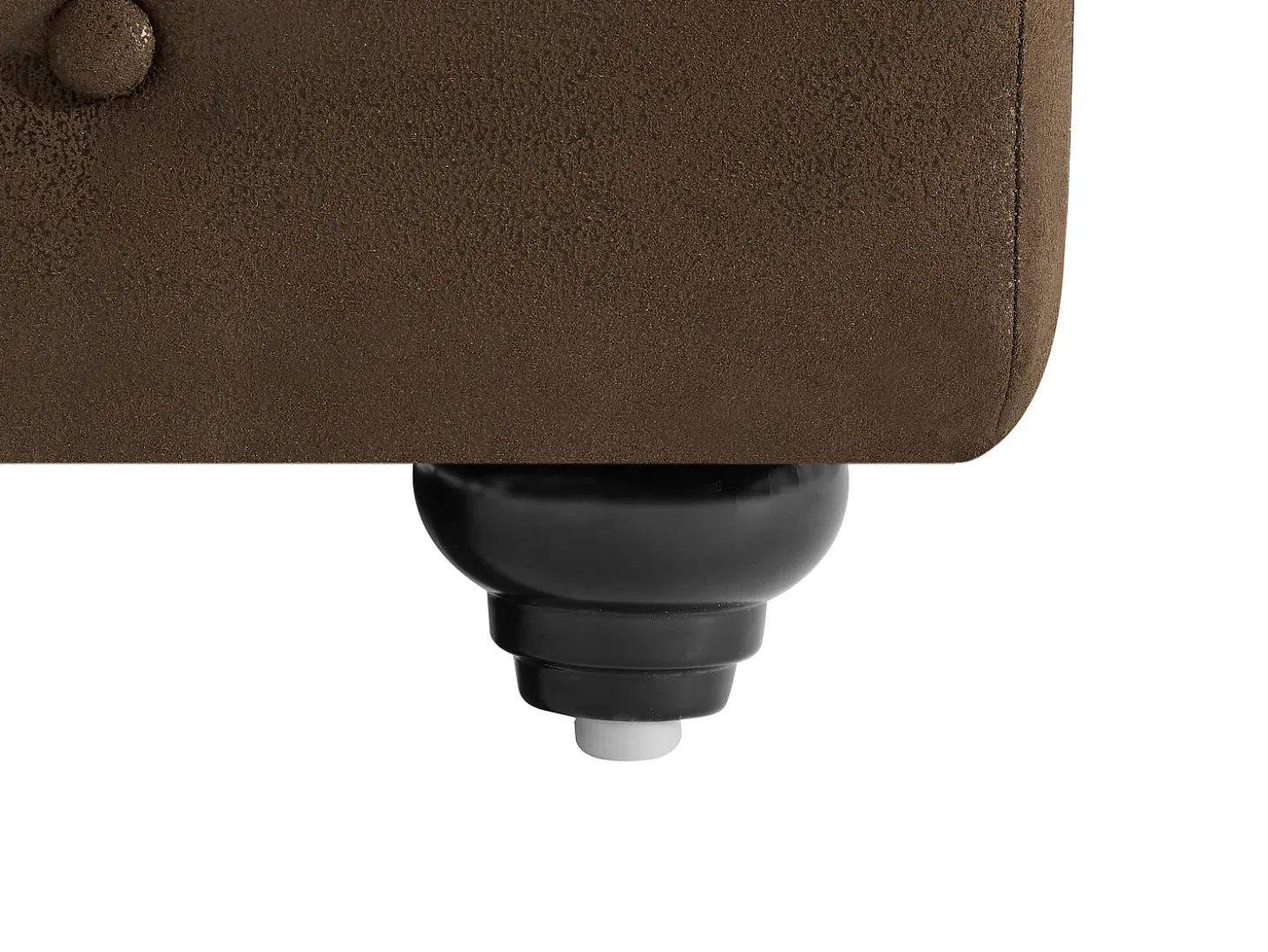 Sofá rinconera panorámico y puf de microfibra aspecto cuero envejecido CHESTERFIELD