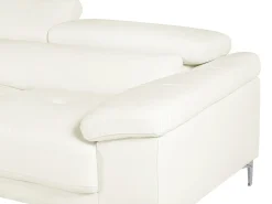 Sofá rinconera piel color blanco ángulo izquierdo SOLANGE