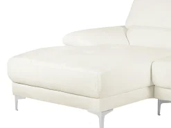 Sofá rinconera piel color blanco ángulo izquierdo SOLANGE