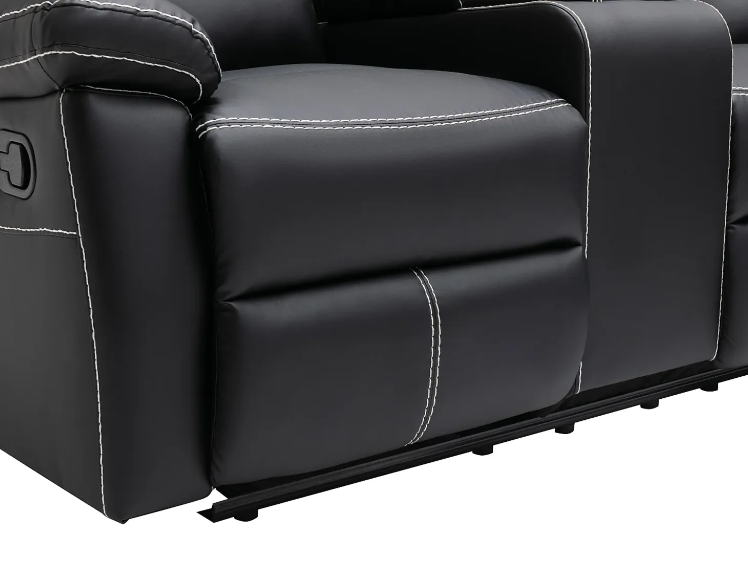 Sofá rinconera relax: manual de piel sintética negra CANBY