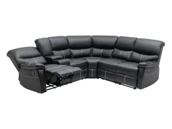 Sofá rinconera relax: manual de piel sintética negra CANBY