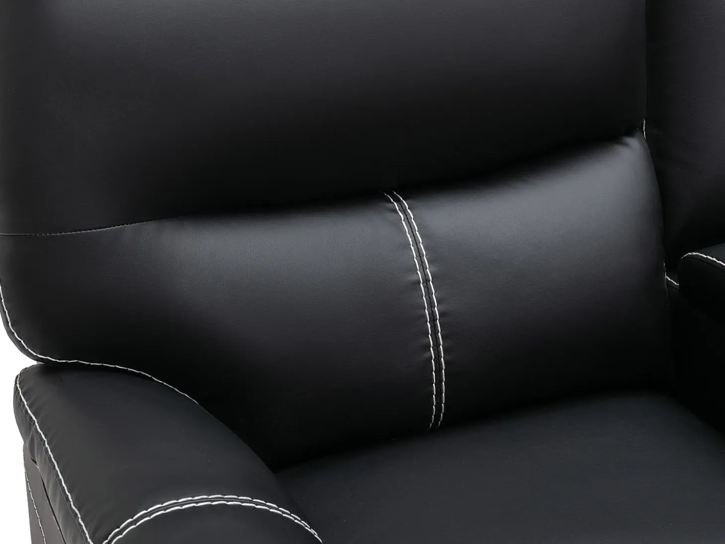 Sofá rinconera relax: manual de piel sintética negra CANBY