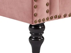 Sofá rinconera reversible de terciopelo capitoné Rojo viejo TURNER