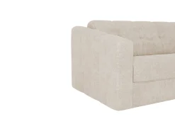 Sofá rinconera reversible de apertura rápida de tela beige colchón de 14 cm DARIELO