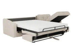 Sofá rinconera reversible de apertura rápida de tela beige colchón de 14 cm DARIELO