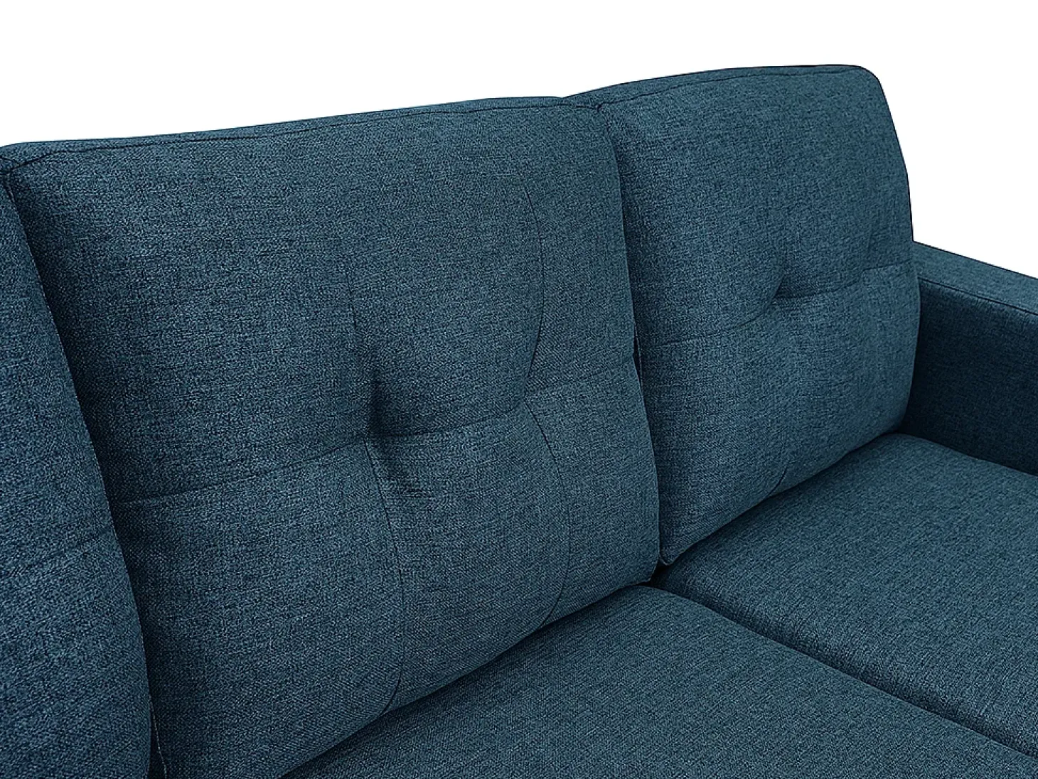 Sofá rinconera reversible de tela azul oscuro patas de madera BARTOLOME