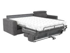 Sofá rinconera reversible convertible tipo italiano en tela gris - Cama 160 cm VIZIR