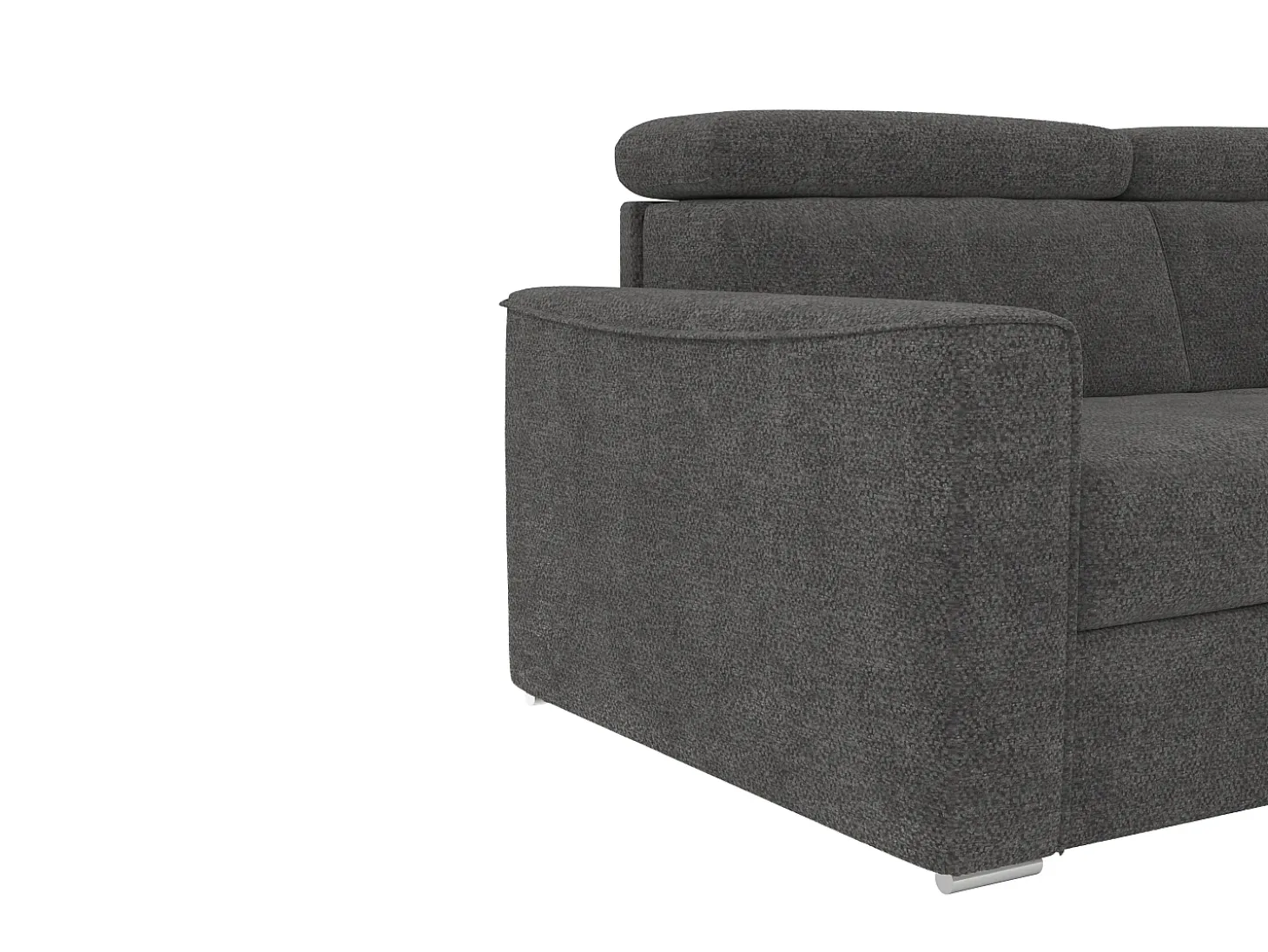 Sofá rinconera reversible convertible tipo italiano en tela gris - Cama 160 cm VIZIR