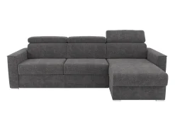 Sofá rinconera reversible convertible tipo italiano en tela gris - Cama 160 cm VIZIR