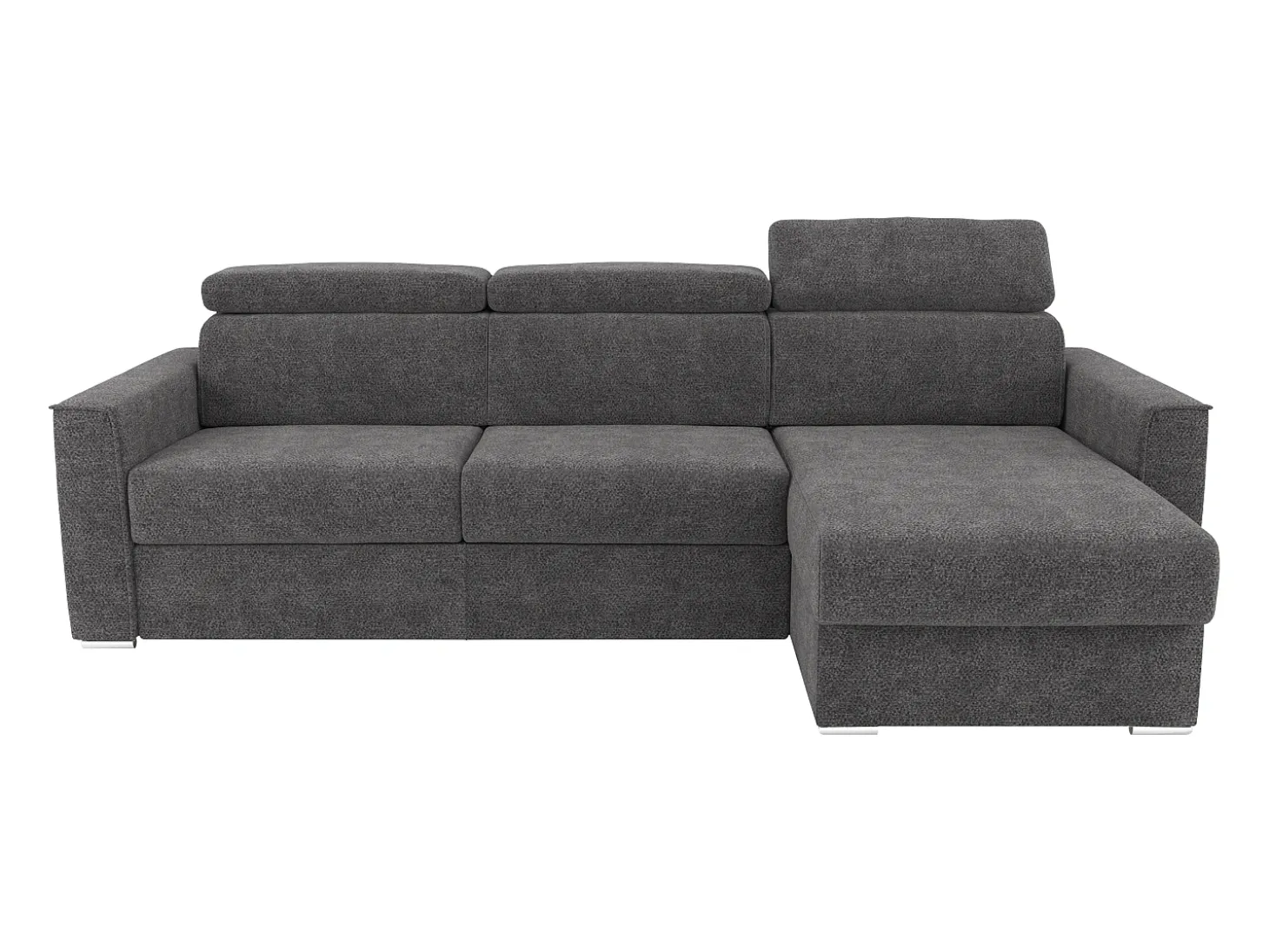 Sofá rinconera reversible convertible tipo italiano en tela gris - Cama 160 cm VIZIR