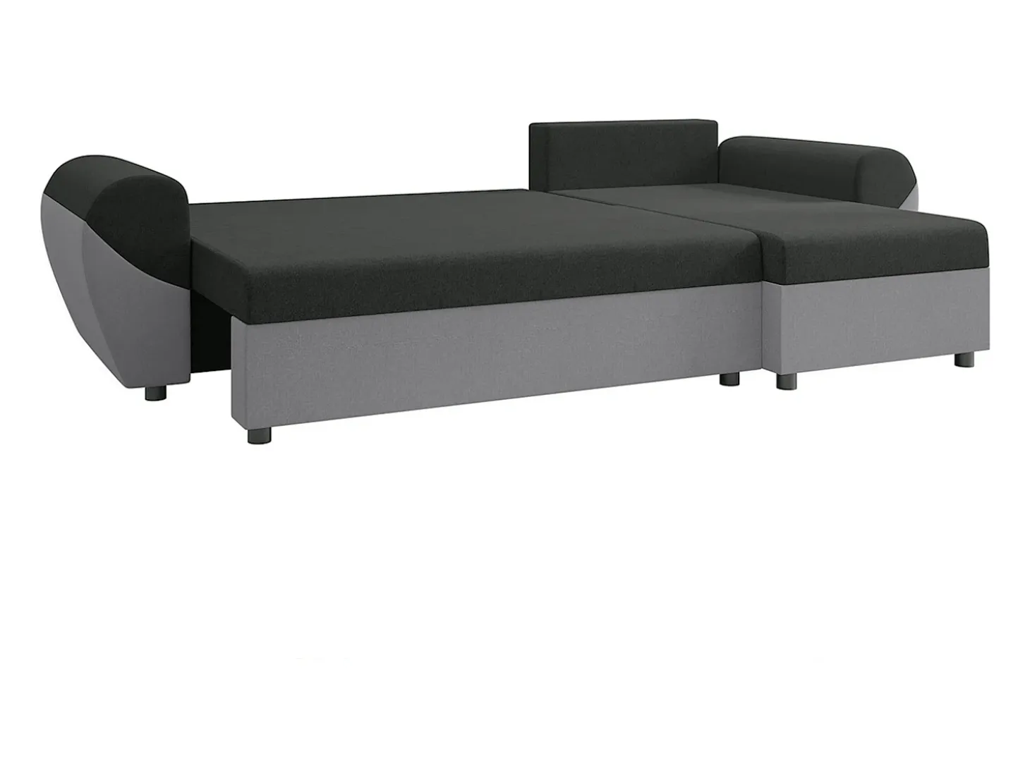 Sofá rinconera reversible de tela negra y gris LIERNO
