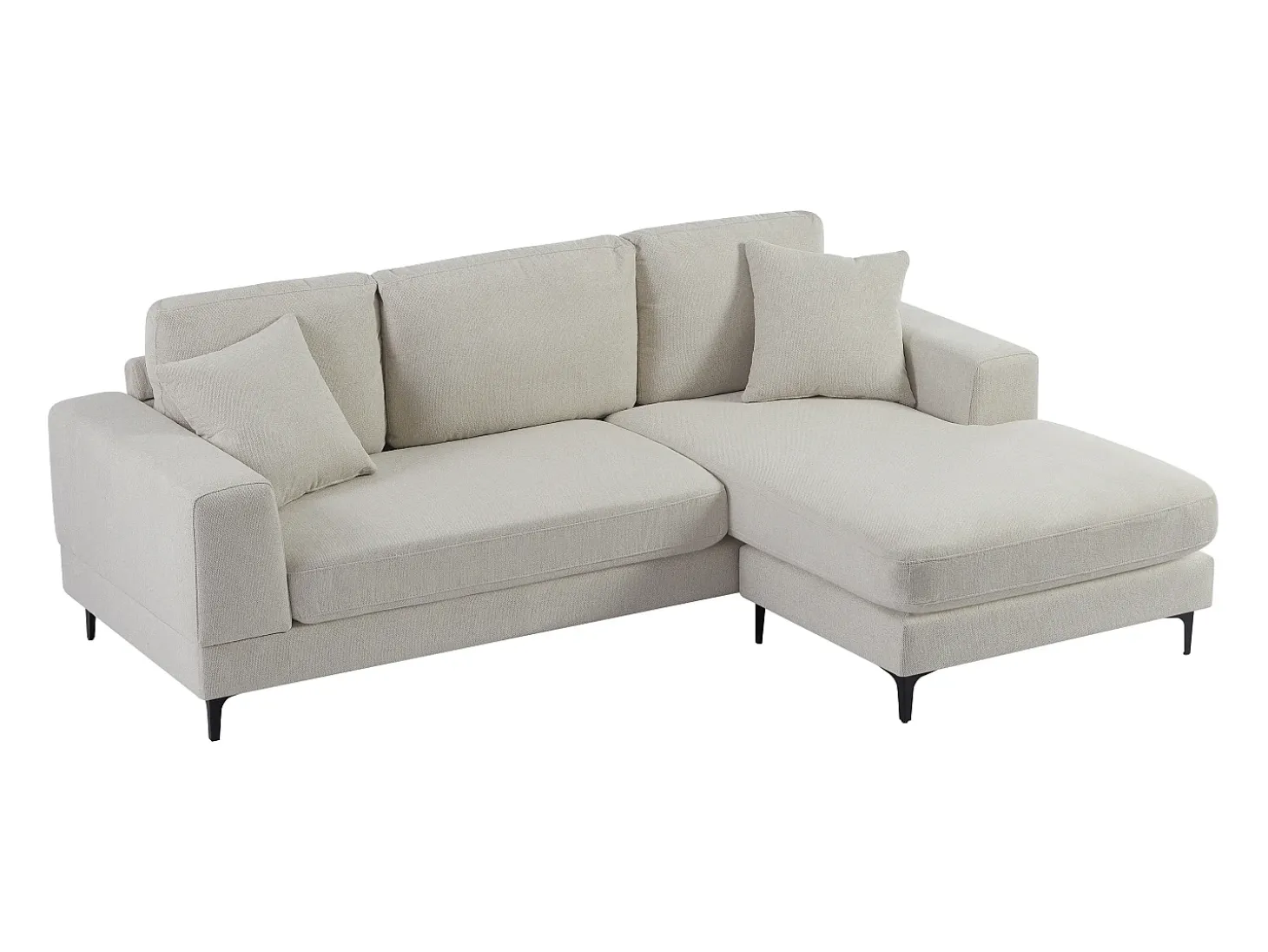 Sofá rinconera reversible en tela texturizada beige JAMOLO