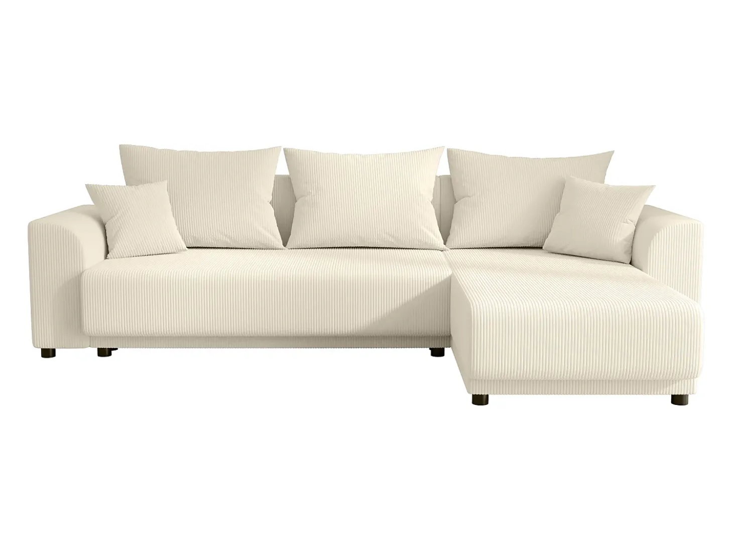 Sofá rinconera reversible de pana beige NESSARO