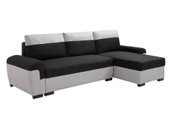 Sofá rinconera reversible de tela negro y gris claro GABY II