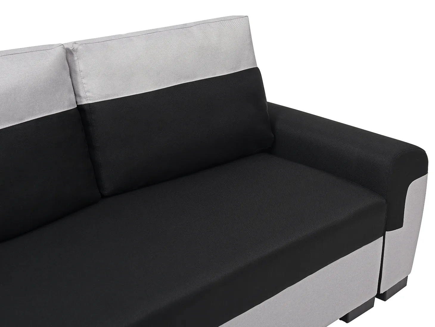 Sofá rinconera reversible de tela negro y gris claro GABY II
