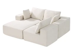 Sofá Seccional Modular SucceBuy en Forma de L con Chaise Longue y Cojín Beige