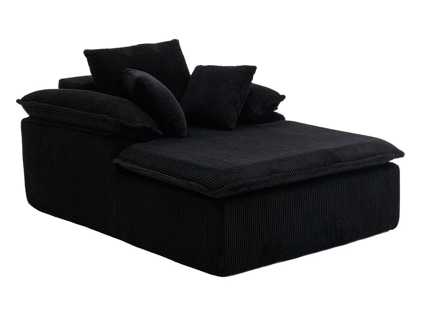 Sofá 177x122x92cm diseño sin armazon listo para usar espuma alta densidad pana Negro