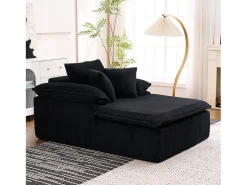 Sofá 177x122x92cm diseño sin armazon listo para usar espuma alta densidad pana Negro