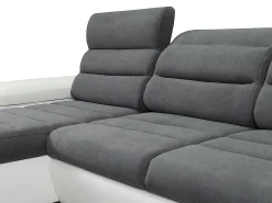 Sofá XXL gris/blanco ángulo izquierdo BOILEAU - Sofá barato