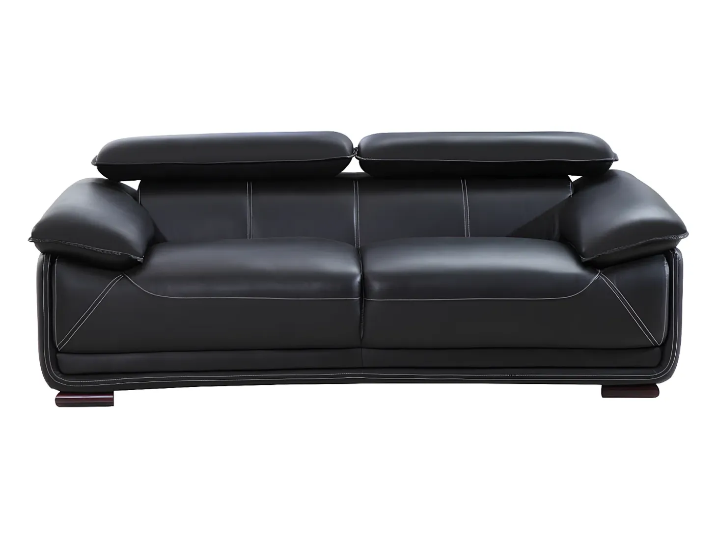 Sofa 3 plazas de piel color negro MACELO