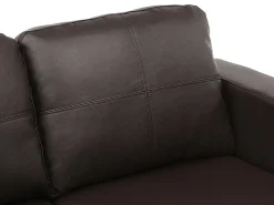 Sofa 2 plazas de piel sintetica color marrón ACKLEY
