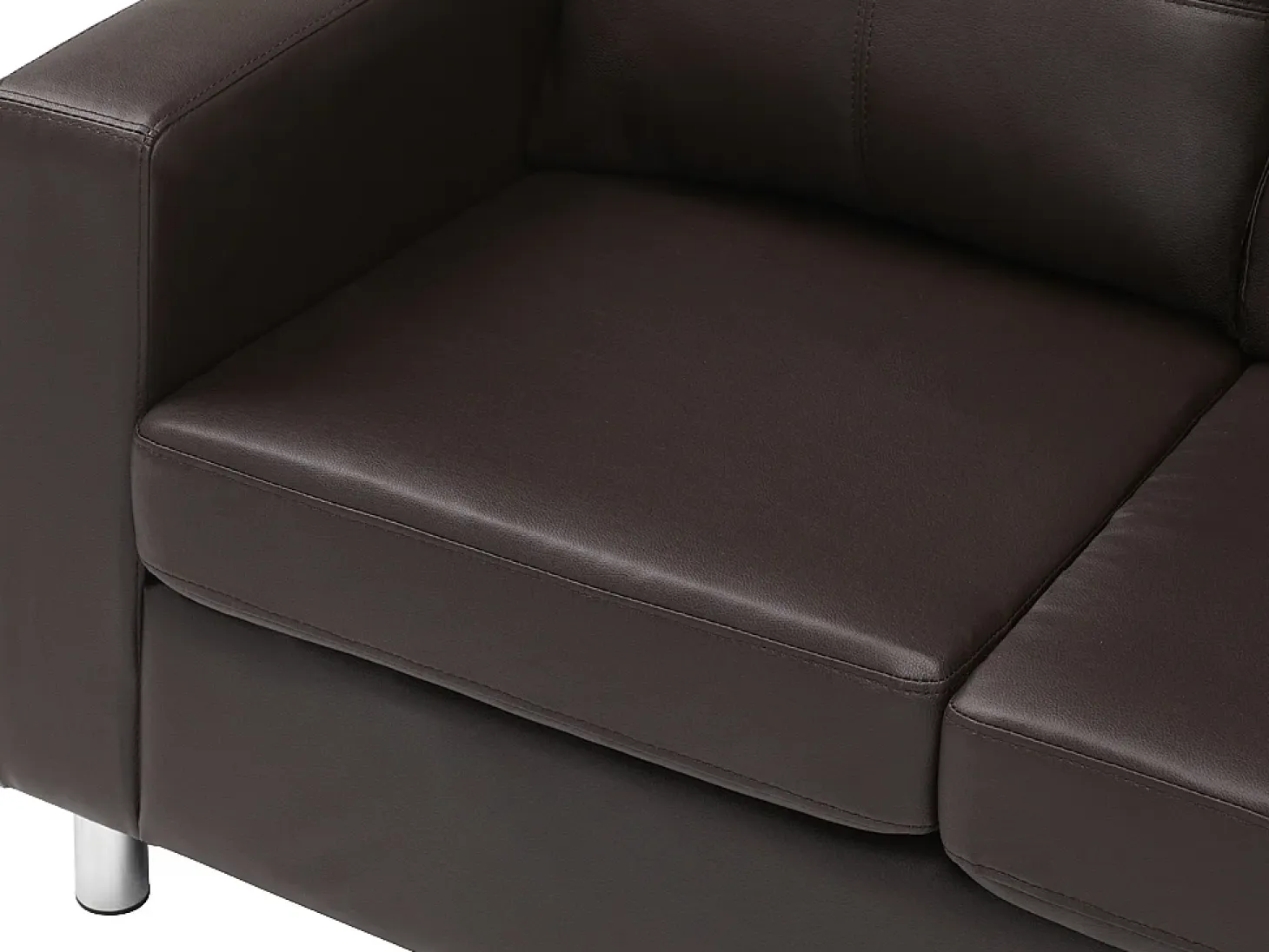 Sofa 2 plazas de piel sintetica color marrón ACKLEY